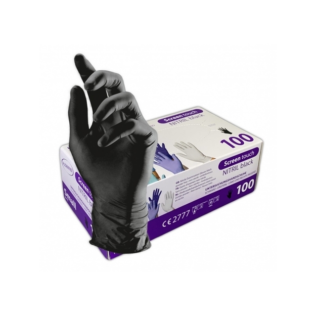 TopGlove Screen touch nitrilinės vienkartinės pirštinės, juodos (100vnt)